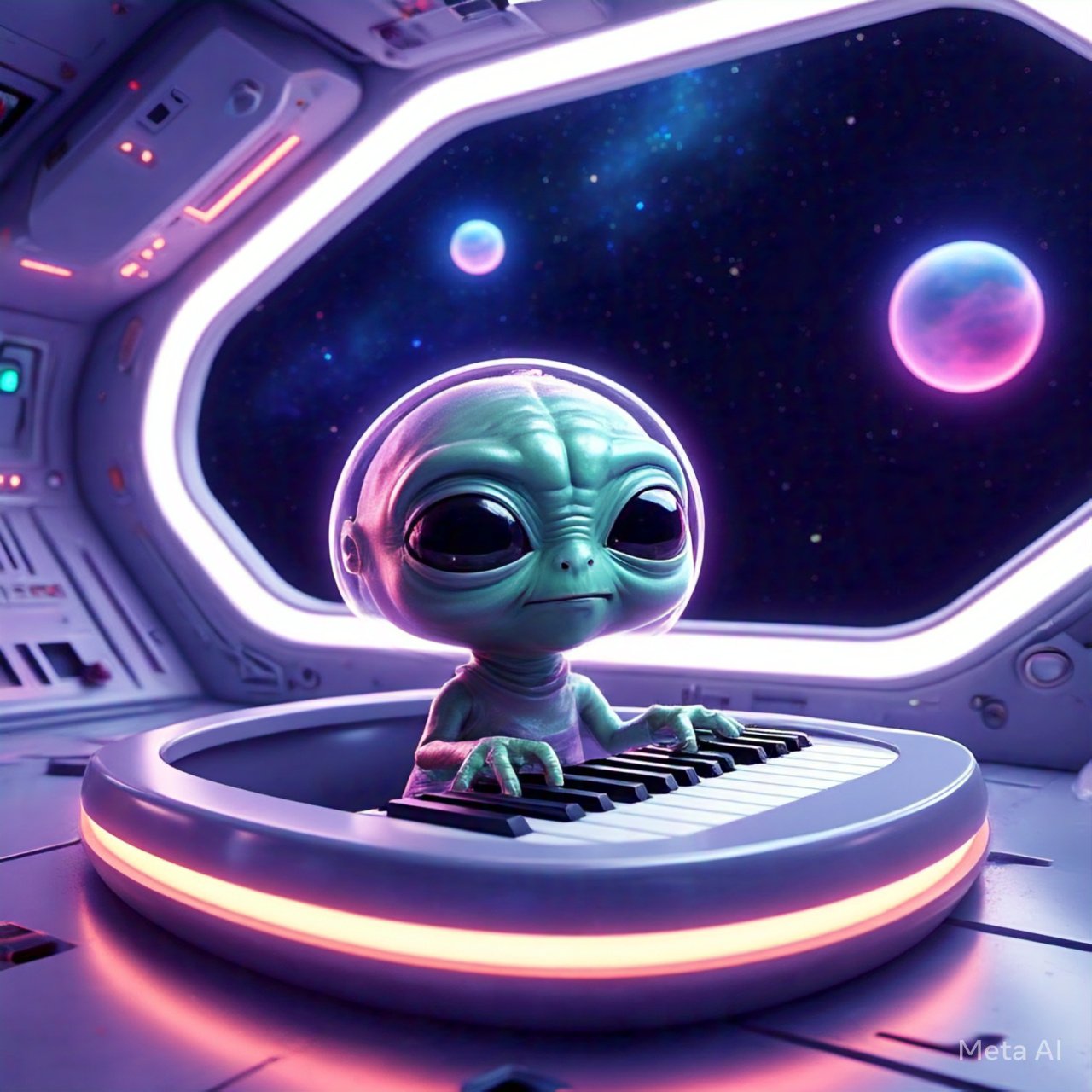 Friendly alien mascot